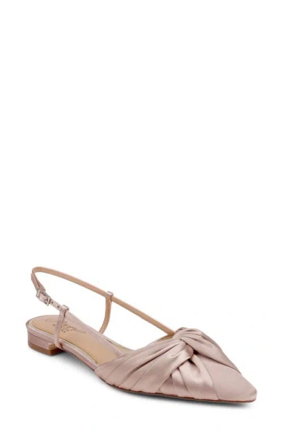 Jewel Badgley Mischka Zarah Pointed Toe Slingback Flat In Pink