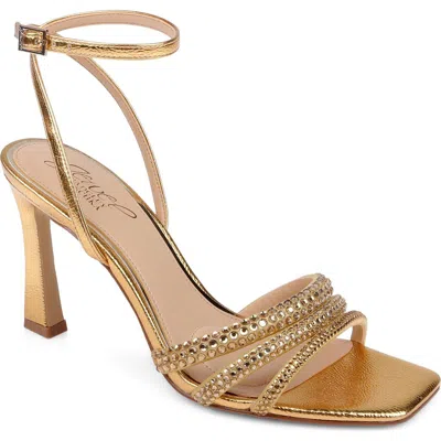 Jewel Badgley Mischka Zimal Ankle Strap Sandal In Gold