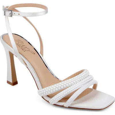 Jewel Badgley Mischka Zimal Ankle Strap Sandal In White