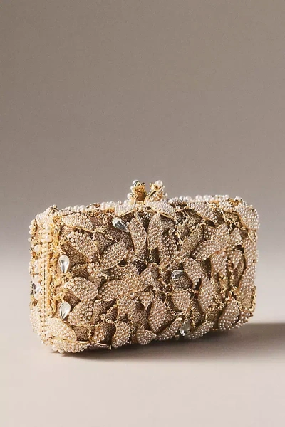 Jewel By Badgely Mischka Whitney 3d Metal Clutch In Gold