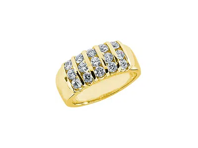 Pre-owned Jewel We Sell 0.45ct Diamond Wedding Band Ring 10k Yellow Gold Round Cut Channel Setting I Si2