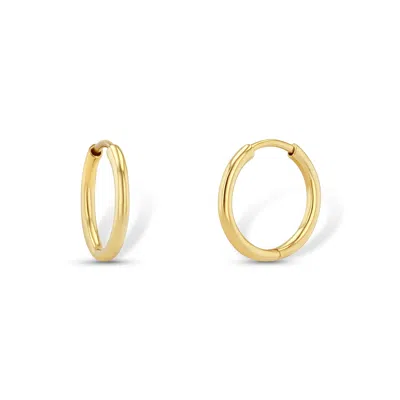 Jewelbird Women's 14k Yellow Gold Hinged Huggie Hoops