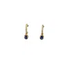 Jewelbird Women's Blue / Gold Diamond And Tanzanite Pear Earrings In Multi