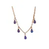 Jewelbird Women's Blue / Gold Tanzanite Pears Necklace In Multi