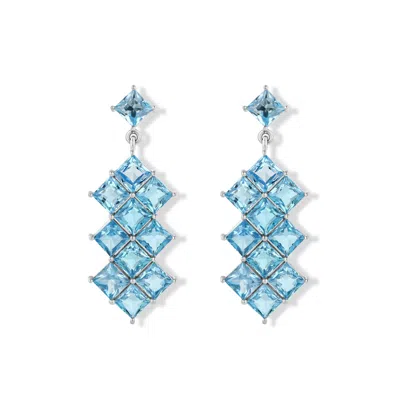 Jewelbird Women's Blue Topaz Ocean Earrings