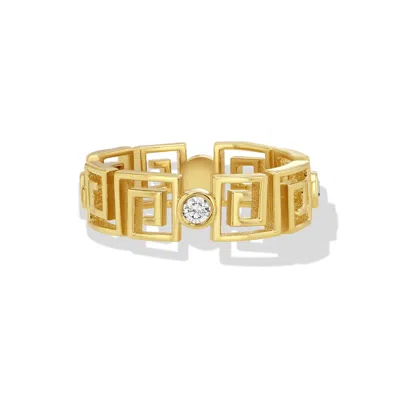 Jewelbird Women's Gold And Diamond S-chain Ring