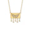 Jewelbird Women's Gold Angel Wing Diamond Necklace