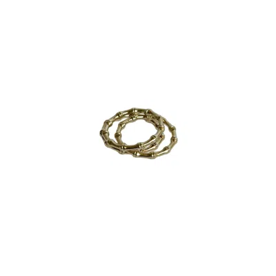 Jewelbird Women's Gold Bamboo Ring