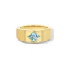 Jewelbird Women's Gold / Blue Blue Topaz Cigar Band Ring