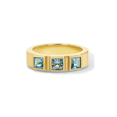 Jewelbird Women's Gold / Blue Blue Topaz Ring