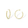 Jewelbird Women's Gold Blue Topaz Hoop Earrings