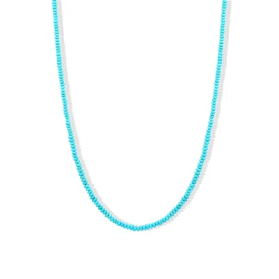 Jewelbird Women's Gold / Blue Turquoise Rondelle Necklace In Multi