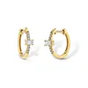 Jewelbird Women's Gold Diamond Baguette Huggie Earrings