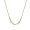 Jewelbird Women's Gold Diamond Baguettes Necklace
