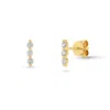 Jewelbird Women's Gold Diamond Bar Stud Earrings