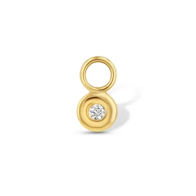Jewelbird Women's Gold Diamond Disc Earring Charm