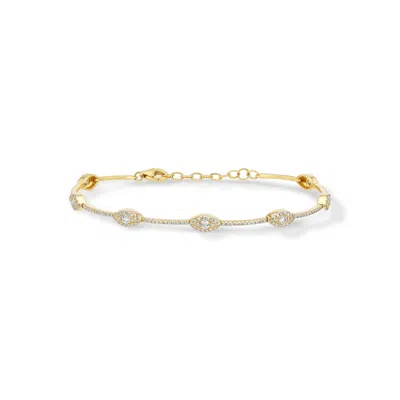 Jewelbird Women's Gold Diamond Eyes Bracelet