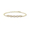Jewelbird Women's Gold Diamond Oval Link Bracelet