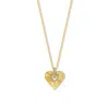 Jewelbird Women's Gold Diamond Ruffled Heart Necklace