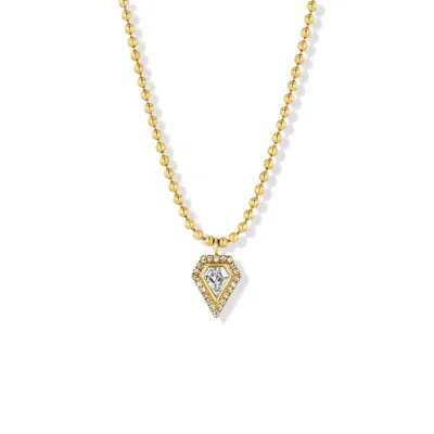 Jewelbird Women's Gold Diamond Shield Necklace