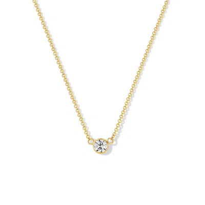 Jewelbird Women's Gold Diamond Solitaire Necklace