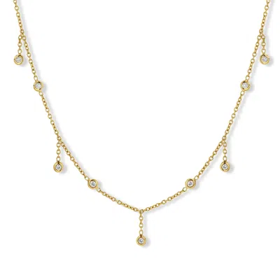 Jewelbird Women's Gold Diamond Spacer Necklace