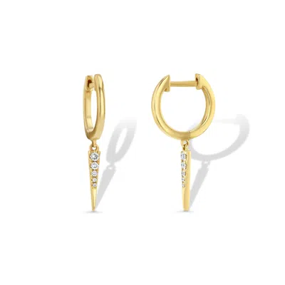 Jewelbird Women's Gold Diamond Spike Huggies