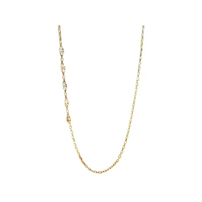 Jewelbird Women's Gold Diamond Squares Necklace