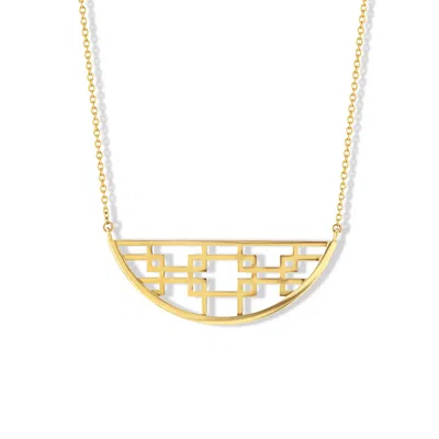 Jewelbird Women's Gold Fretwork Necklace