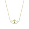 Jewelbird Women's Gold / Green Emerald & Diamond Snake Eye Necklace In Gold