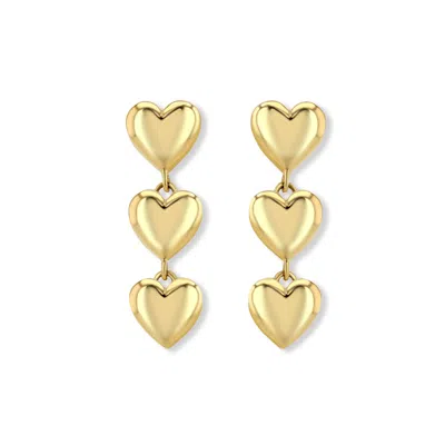 Jewelbird Women's Gold Heart Trio Earrings