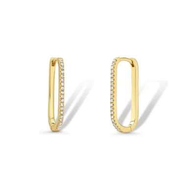 Jewelbird Women's Gold Large U-shaped Diamond Earrings