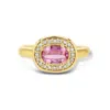 Jewelbird Women's Gold / Pink Pink Sapphire And Diamond Ring In Multi