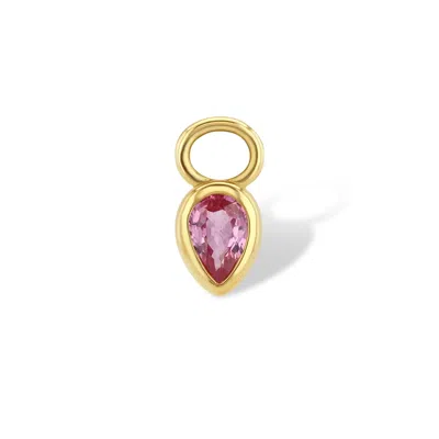 Jewelbird Women's Gold / Pink Pink Sapphire Pear Earring Charm In Multi