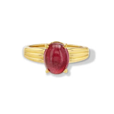 Jewelbird Women's Gold / Pink Pink Tourmaline Ring In Multi