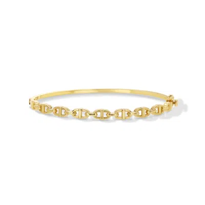 Jewelbird Women's Gold Puffed Mariner Bangle