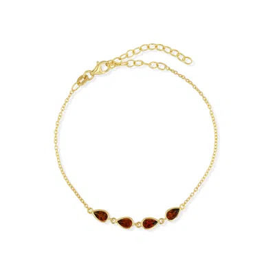 Jewelbird Women's Gold / Red Gold And Madeira Citrine Pears Bracelet In Multi