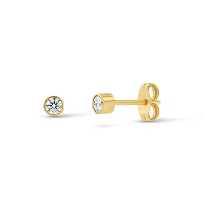 Jewelbird Women's Gold Round Diamond Stud Earrings