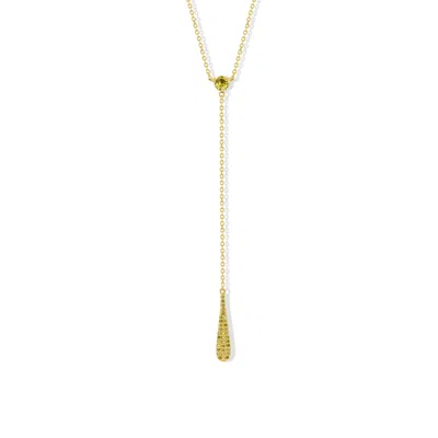 Jewelbird Women's Gold / Yellow / Orange Yellow Diamond & Sapphire Lariat Necklace In Multi