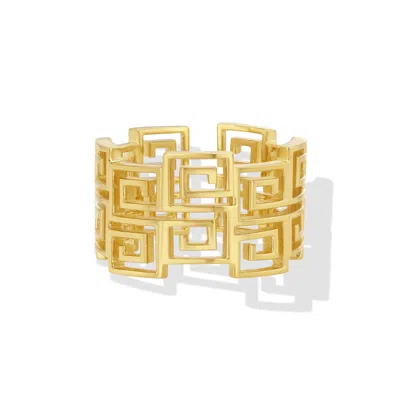 Jewelbird Women's Large Gold S-chain Ring
