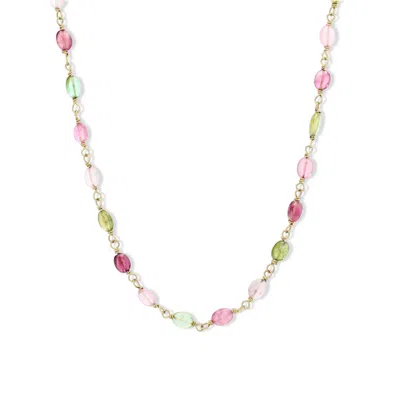 Jewelbird Women's Mixed Tourmaline Beaded Choker In Green/pink/yellow