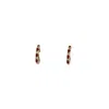 Jewelbird Women's Red / Gold Ruby And Diamond Huggie Earrings In Multi