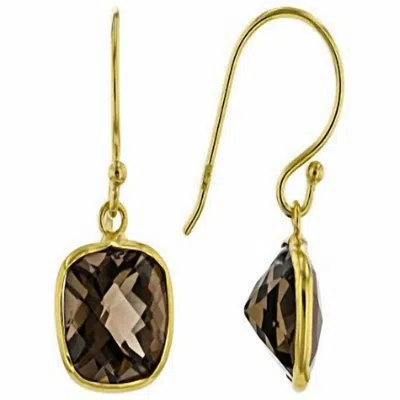 Jewelit Women's Smoky Quartz Earrings In Smoky Quartz Gemstone Composition Natural