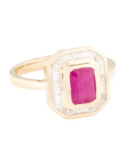 Pre-owned Jewelmak 14k 1.00ct Ruby & Diamond Cocktail Ring In Multi
