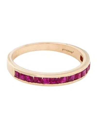 Pre-owned Jewelmak 14k 1.07ctw Ruby Band In Multi