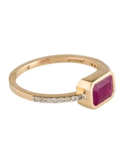 Pre-owned Jewelmak 14k 1.18ct Ruby & Diamond Cocktail Ring In Multi