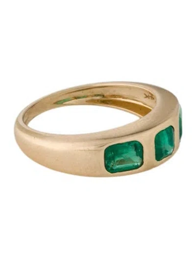 Pre-owned Jewelmak 14k 1.29ctw Emerald Band In Multi