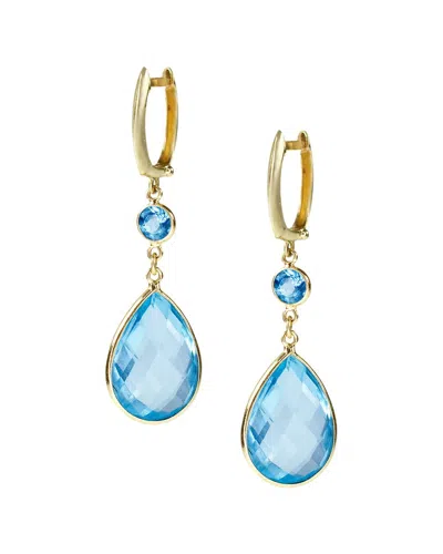 Jewelmak 14k 13.60 Ct. Tw. Blue Topaz Earrings