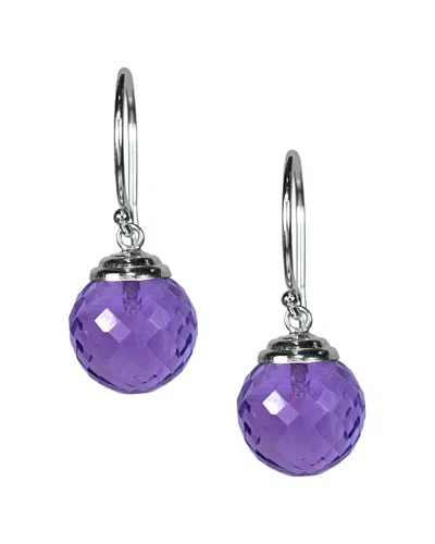 Jewelmak 14k 15.00 Ct. Tw. Amethyst Hoops In Purple