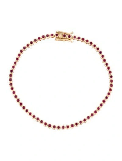 Pre-owned Jewelmak 14k 1.65ctw Ruby Tennis Bracelet, 7" In Multi